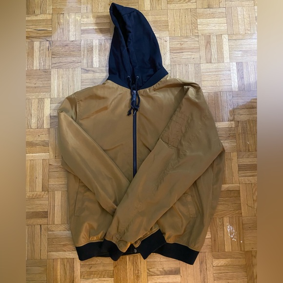 Urban heritage Caramel hooded bomber jacket. Mens XL - Picture 2 of 2